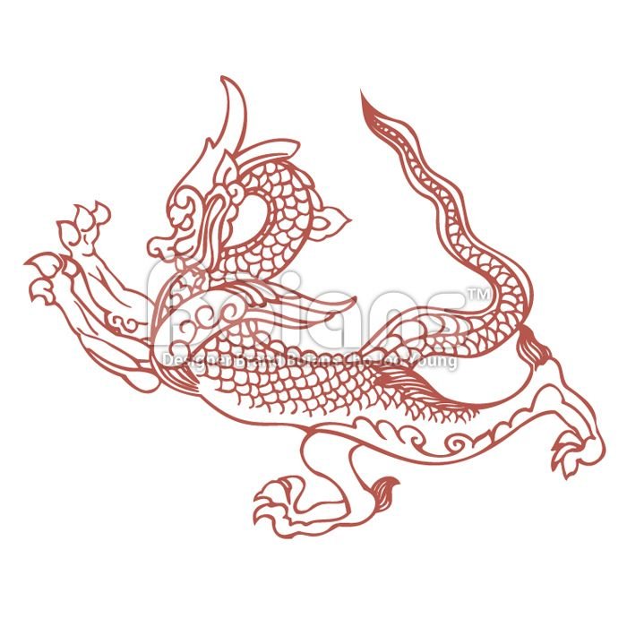 Дракон точечная роспись эскиз