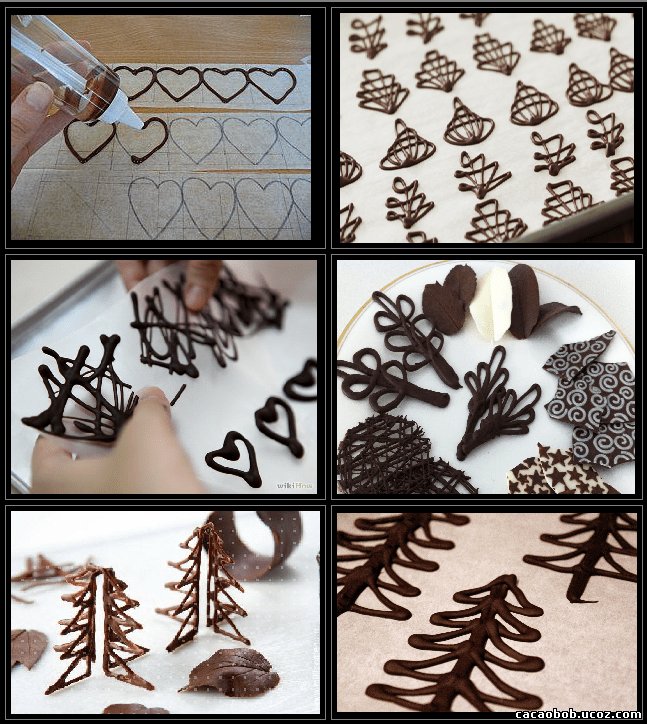 Украшение торта шоколадными фигурками