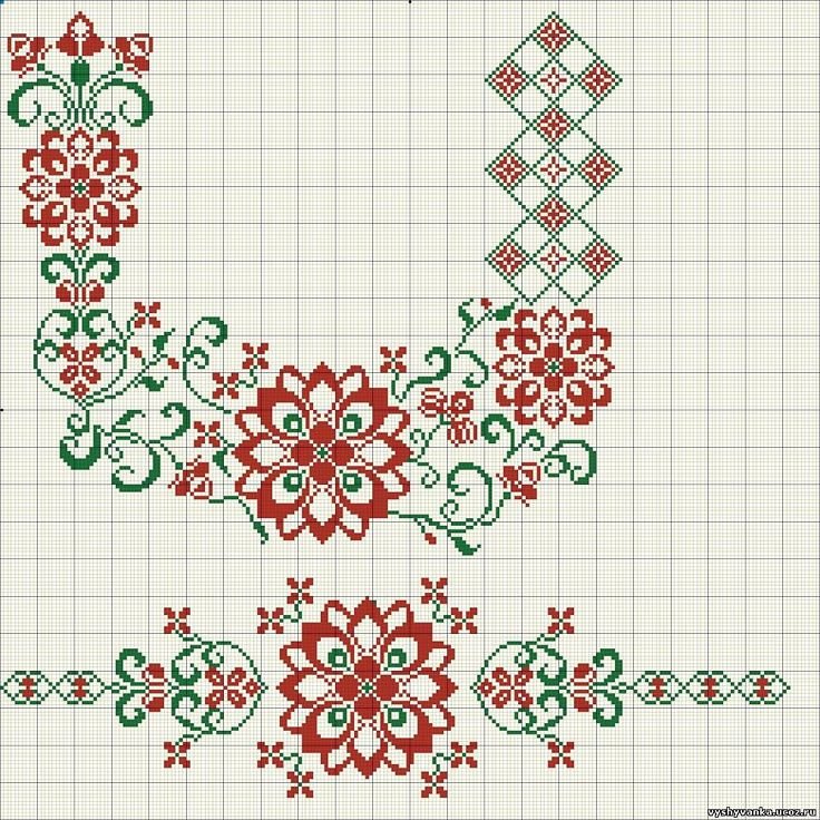 Растительный орнамент вышивка