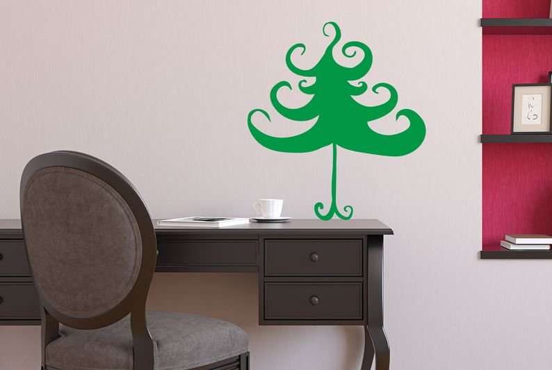 Новогодние наклейки на стеклянные двери в офисе