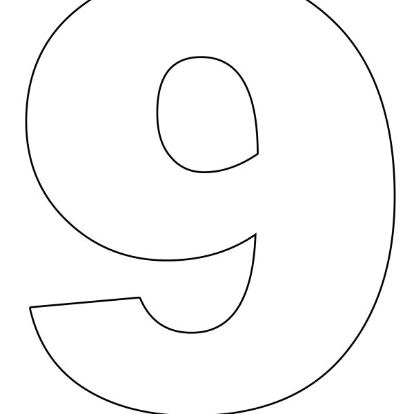 Цифра 9 трафарет