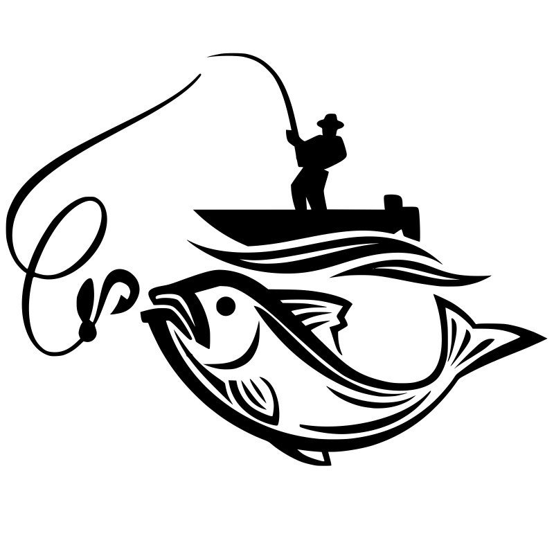 Рыбак в лодке вектор