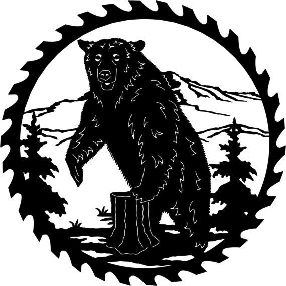 Медведь трафарет для лазерной резки