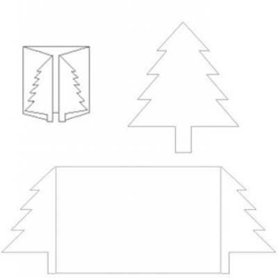 Складывающиеся макеты новогодних открыток