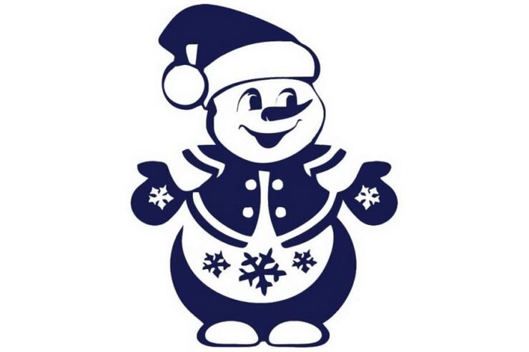 Снеговики на окна трафареты