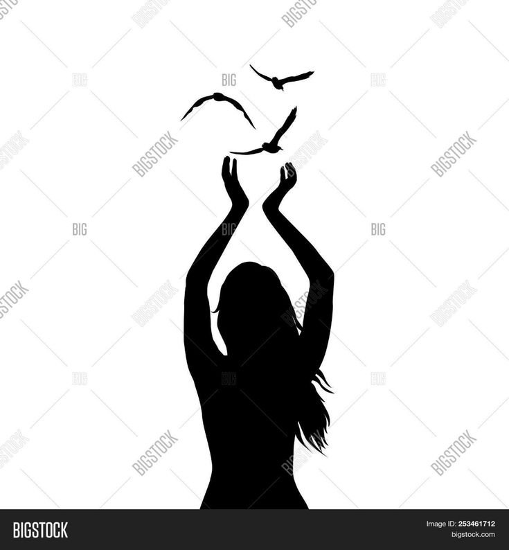 Силуэт девушки рисунок