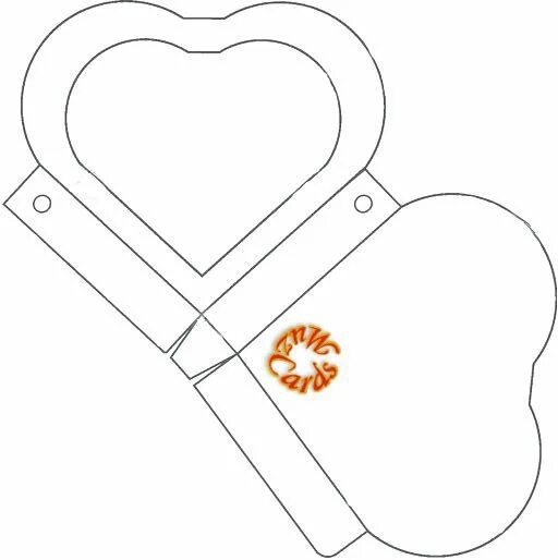 Трафарет коробки в виде сердца