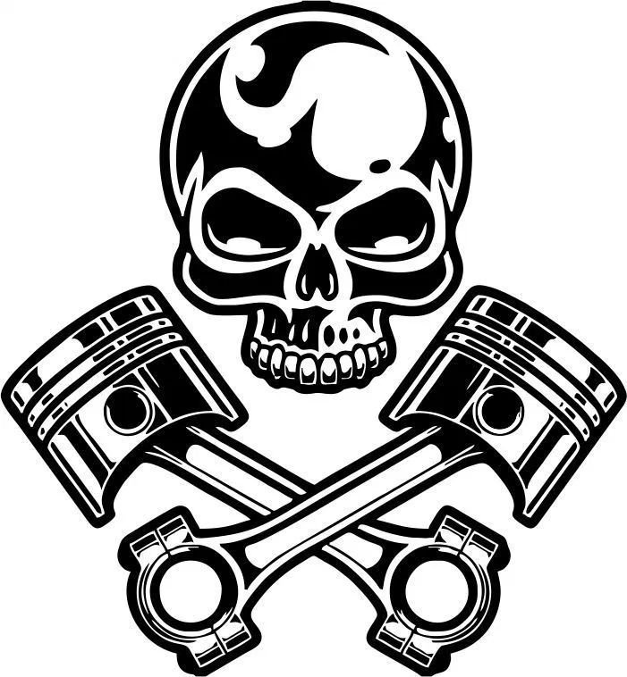 Тату поршень череп