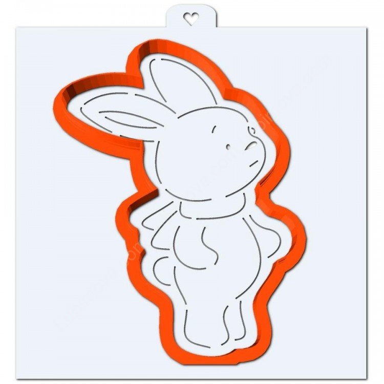Трафарет пряничного зайчика