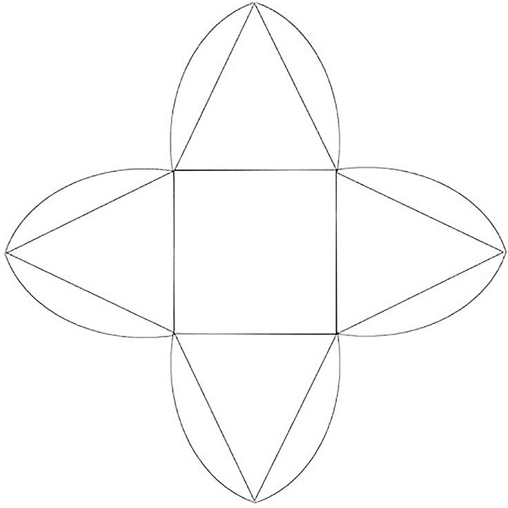 Трафарет для треугольной коробочки