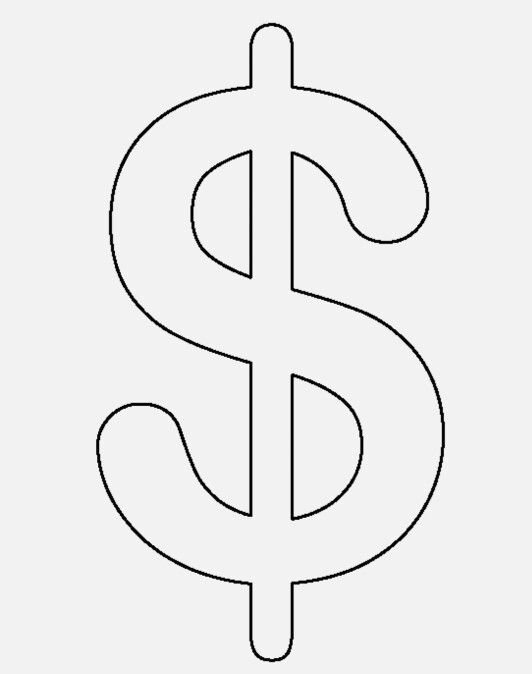 Знак доллара раскраска