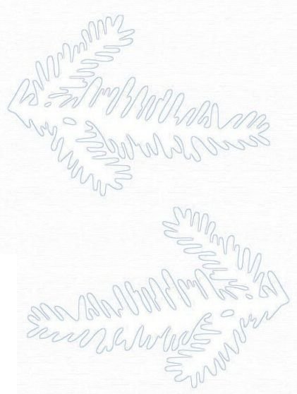 Елочная ветка трафарет