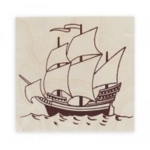 Выжигание по дереву "корабль"