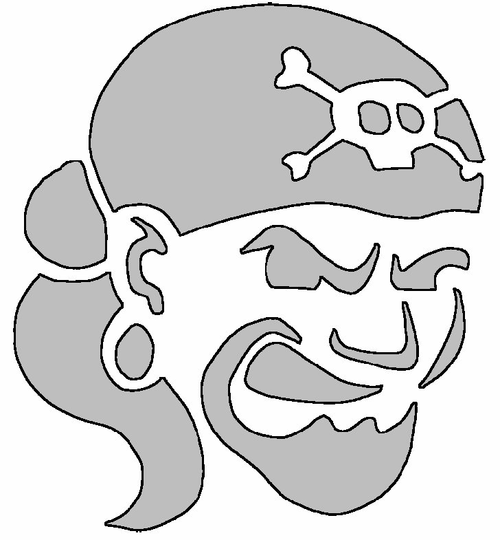 Трафарет черепа пирата для вырезания