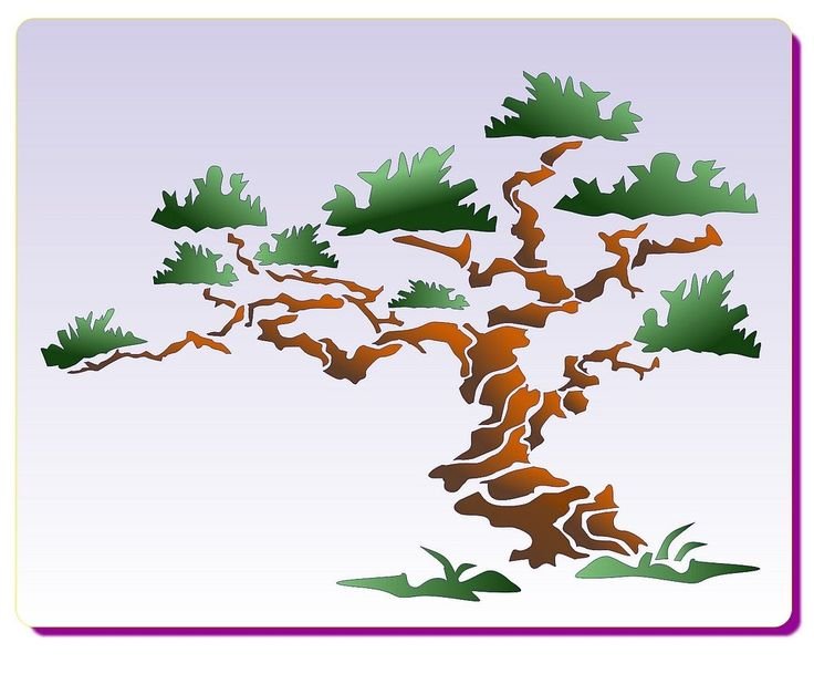 Бонсай трафарет