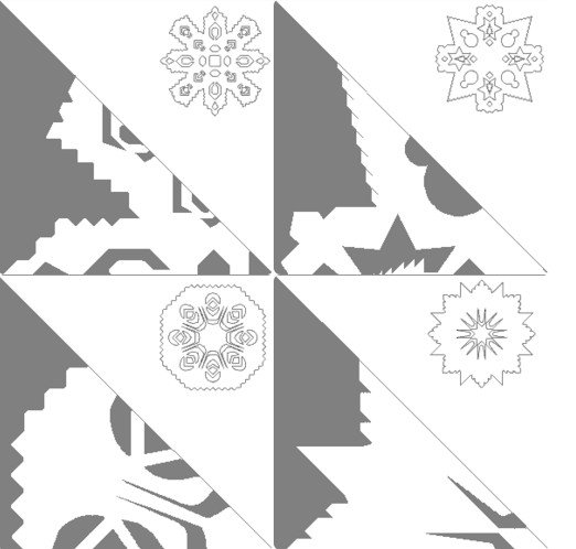 Снежинки из бумаги шаблоны