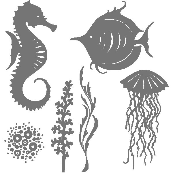 Трафареты для декора морская тематика