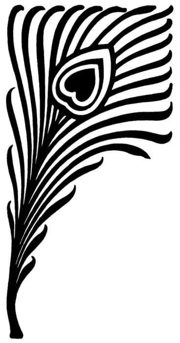 Трафарет павлинье перо