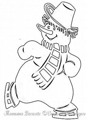 Новогодние трафареты Снеговик