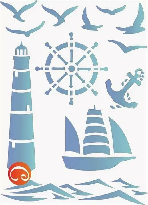 Трафареты морские