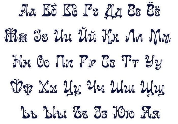Буквы красивым шрифтом