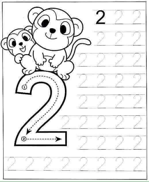 Цифра 2 прописи для дошкольников