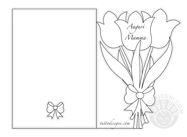 Трафарет открытки ко Дню матери