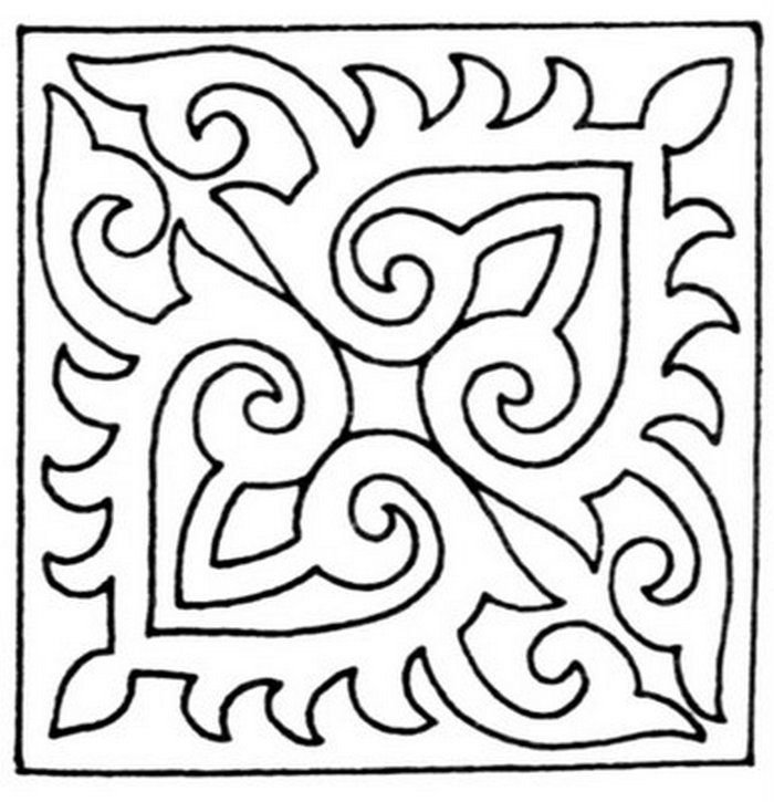 Казахский орнамент раскраска