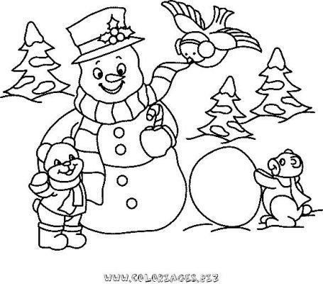 Снеговик раскраска