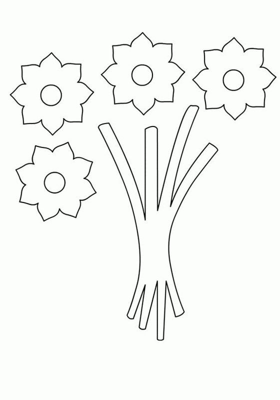 Трафареты цветов для детей