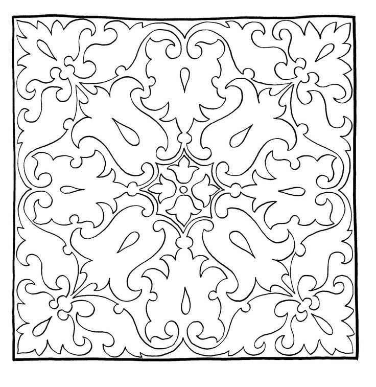 Раскраски ковры с узорами