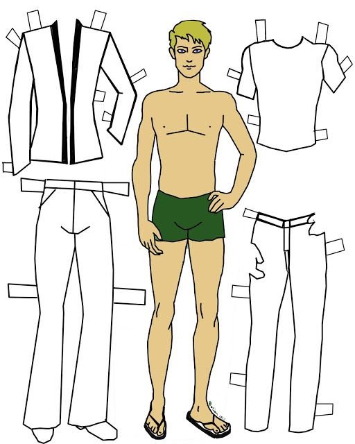 Бумажная кукла раскраска