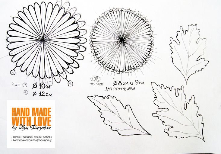 Цветы из фоамирана хризантемы мастер класс