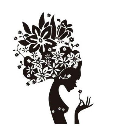 Силуэт девочки с бабочками