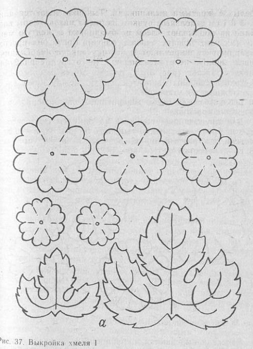Трафарет цветов для вырезания из ткани