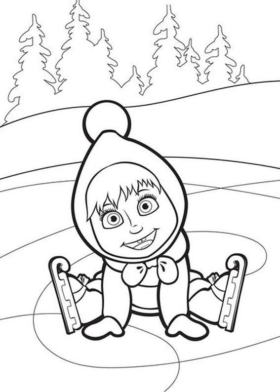 Разукрашки а4 Маша и медведь