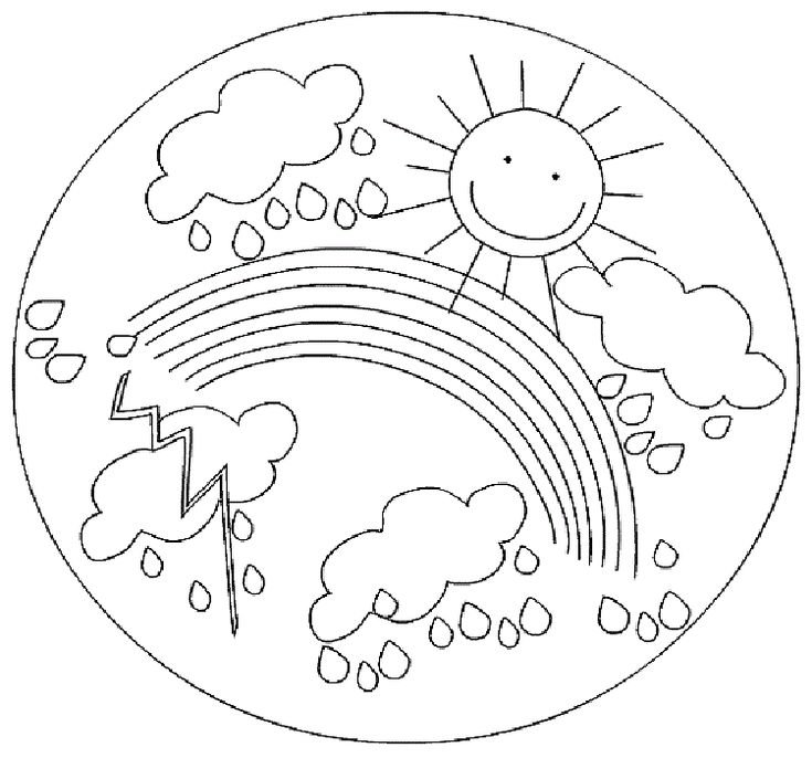 Радуга раскраска для детей