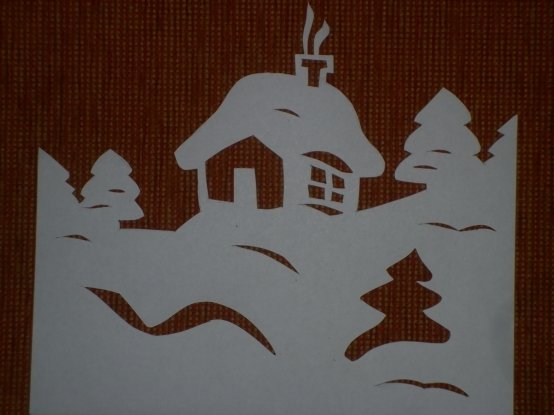 Зимние аппликации из бумаги на окно