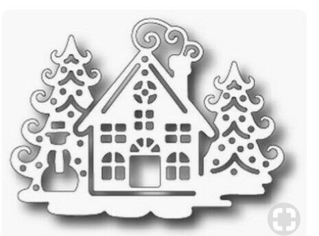 домик с дымом из снежинок