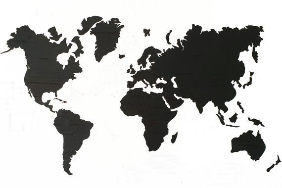 Карта мира силуэт