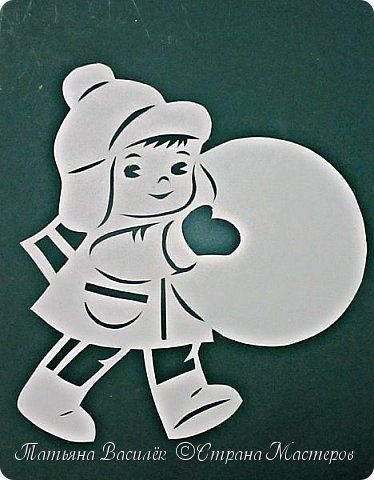 Трафарет на окно дети