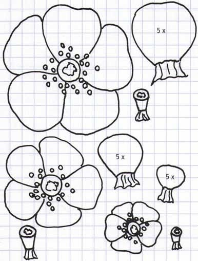 Выкройка цветочка