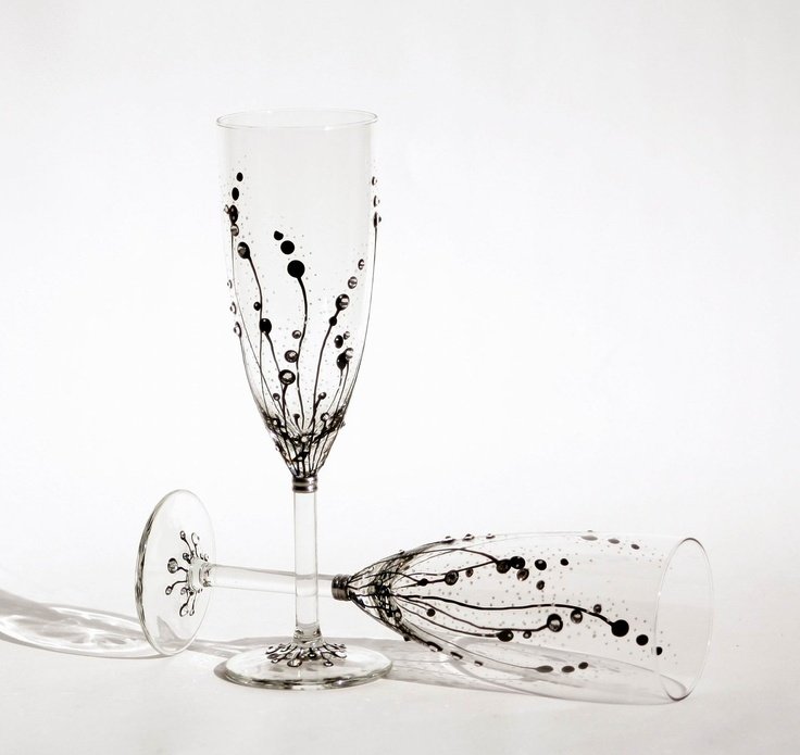 Роспись бокалов на свадьбу