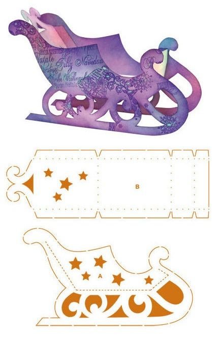 Саночки Деда Мороза из картона