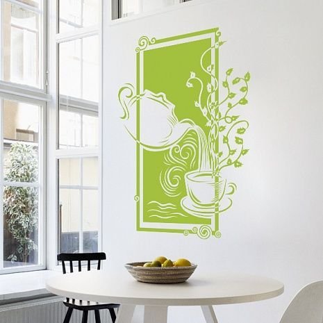 Рисунок на стене на кухне