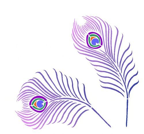 Перо павлина трафарет