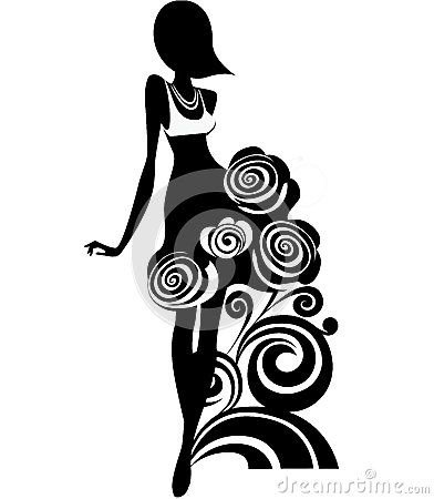 Силуэт девушки с цветком