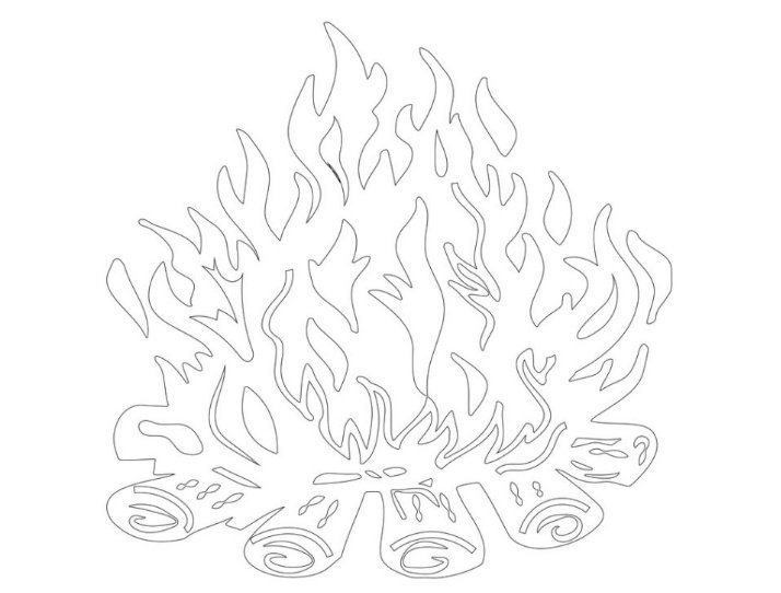 Трафареты на окна костёр
