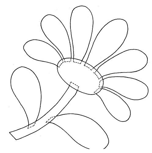 Шаблоны цветов для аппликации