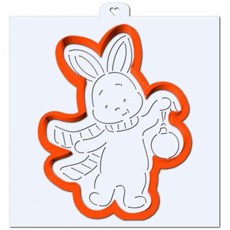 Трафарет зайчика для вырезания